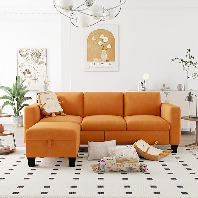 ZeeFu Convertible Sectional Sofa Couch, Classic 3 Seat L-Shaped Sofa Set - Image 3