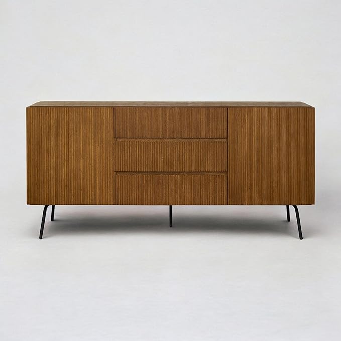 NTC Veil Sideboard with 2 Doors and 3 Drawers, Buffet Cabinet with Vertical - Image 8