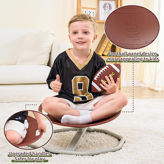 KidBloom Spinning Chair for Autistic Kids, Football Sensory Toys for Kids - Image 3