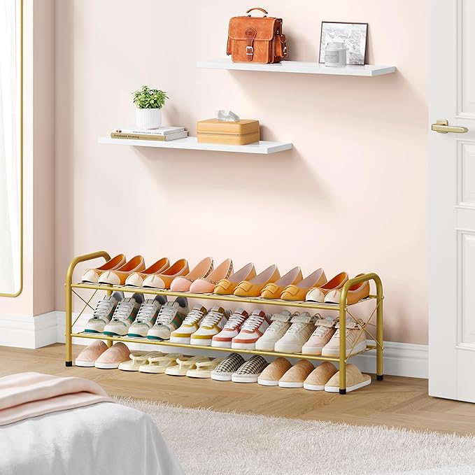 Hoctieon 2 Tier Shoe Rack for Closet, Durable Mesh Style Shoe Rack, Entryway - Image 5