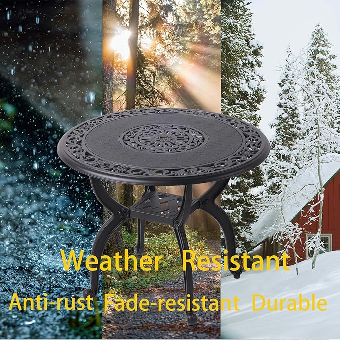 Cast Aluminum Side Table for Outdoor Patio, Balcony - Image 4