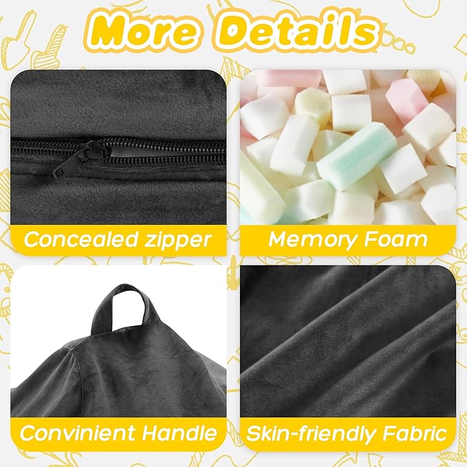 HABUTWAY 2FT Bean Bag Chair, Teardrop Bean Bag Chair Luxurious Velvet Ultra - Image 4
