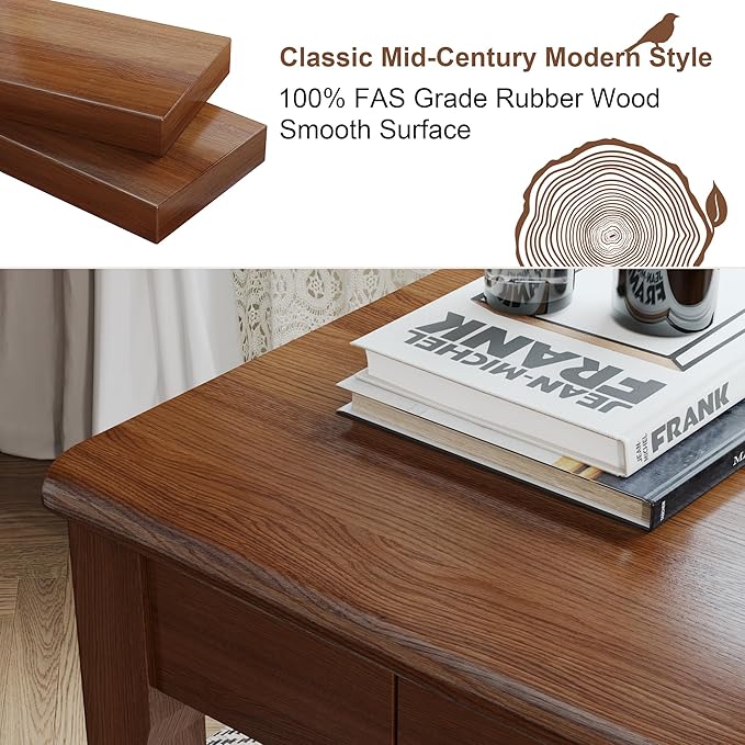 Solid Wood Desk with Drawers - Image 4