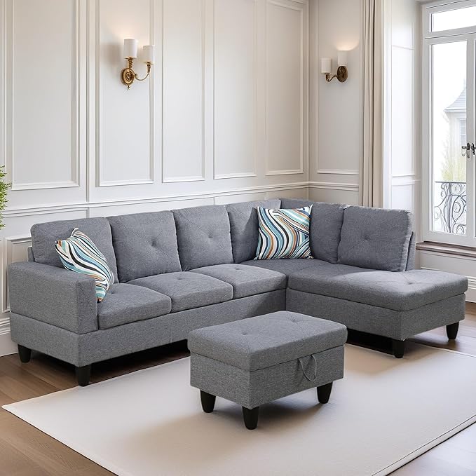 L Shaped Sectional Couch Sofa, Modern Couches - Image 3