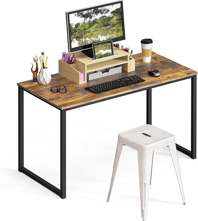 SHW Mission 40-Inch Home Office Computer Desk, Rustic Brown - Image 5