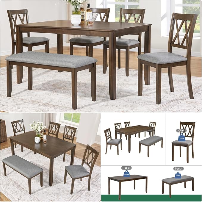 Dining Table Set, Wooden Kitchen Table Set - Image 4