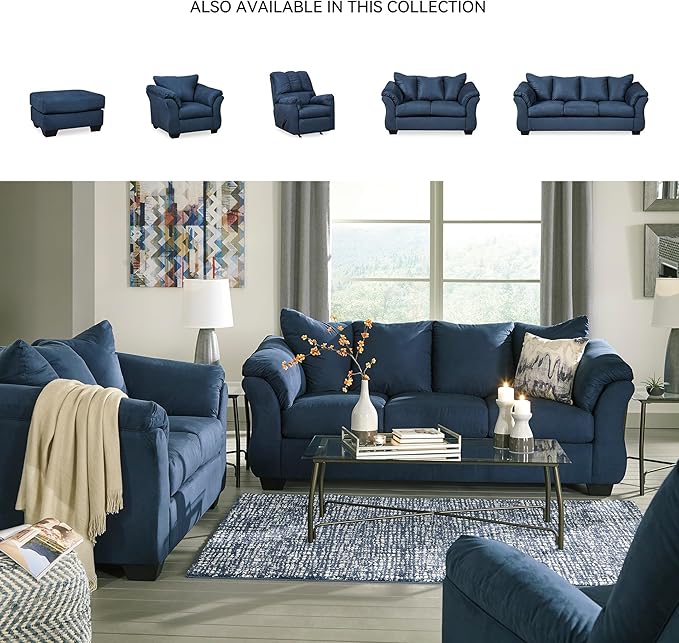 Signature Design by Ashley Darcy Casual Plush Sofa, Dark Blue - Image 6