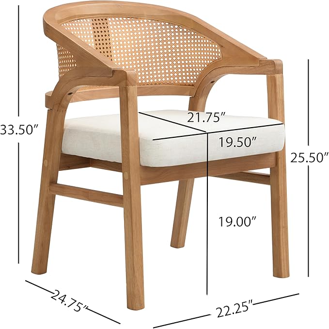 Christopher Knight Home Faritel Modern Wooden Dining Chairs Set of 2, Fabric - Image 2