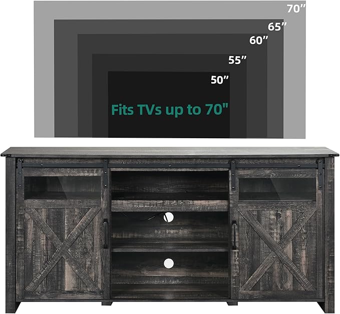 YITAHOME Farmhouse TV Stands for 75 Inch TV - Image 3