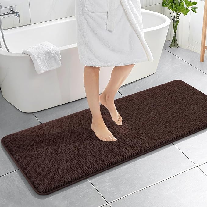 OLANLY Thick Memory Foam Bath Mat Rug 59x20, Extra Soft Absorbent Bathroom Rug by OLANLY