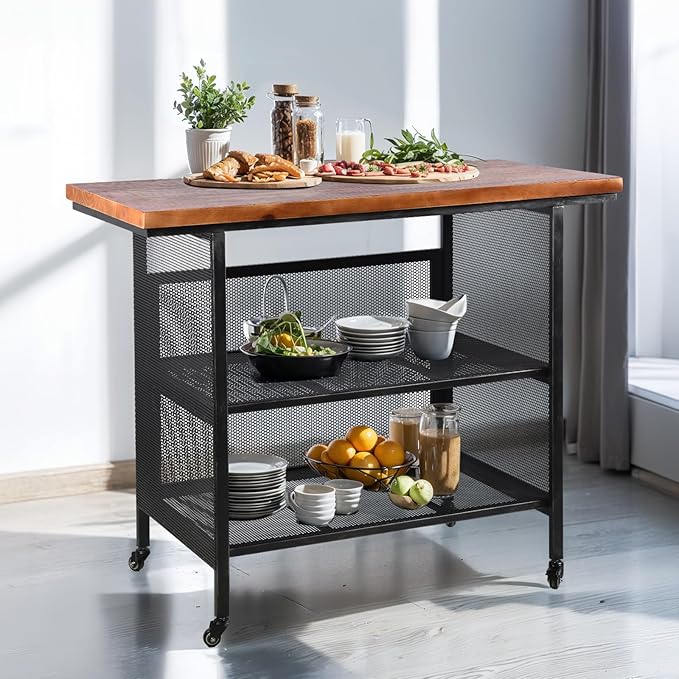 Rustic 3-Tiered Serving Cart by BOKKOLIK