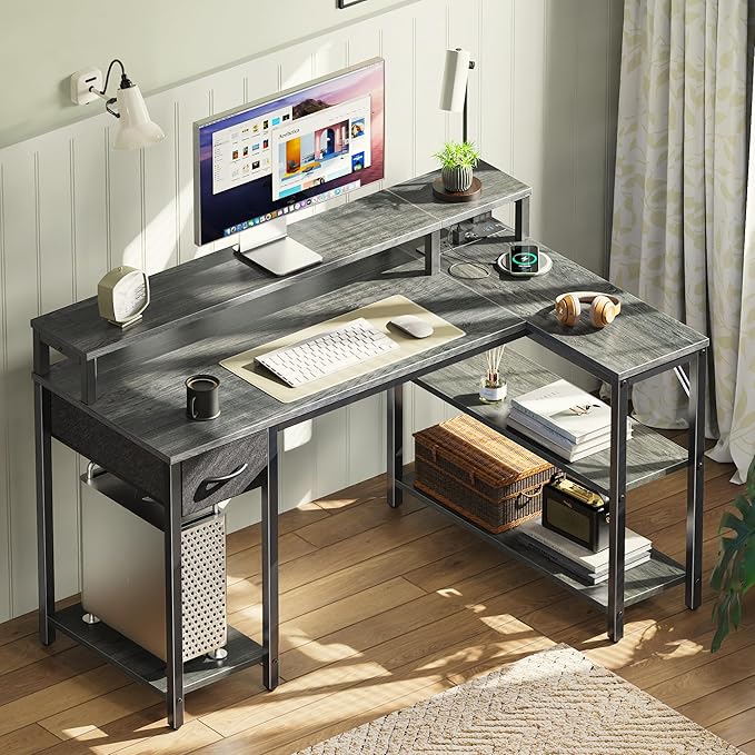 SUPERJARE 47 inch Reversible L Shaped Desk - Image 9