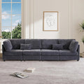 126" Convertible L-Shaped Modular Sectional Sofa, 4 Seater Corduroy Upholstered by Unknown