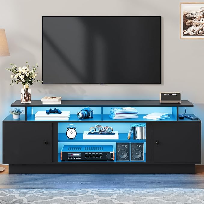 DWVO Modern TV Stand for 65/75 Inch TVs, Entertainment Center - Image 6