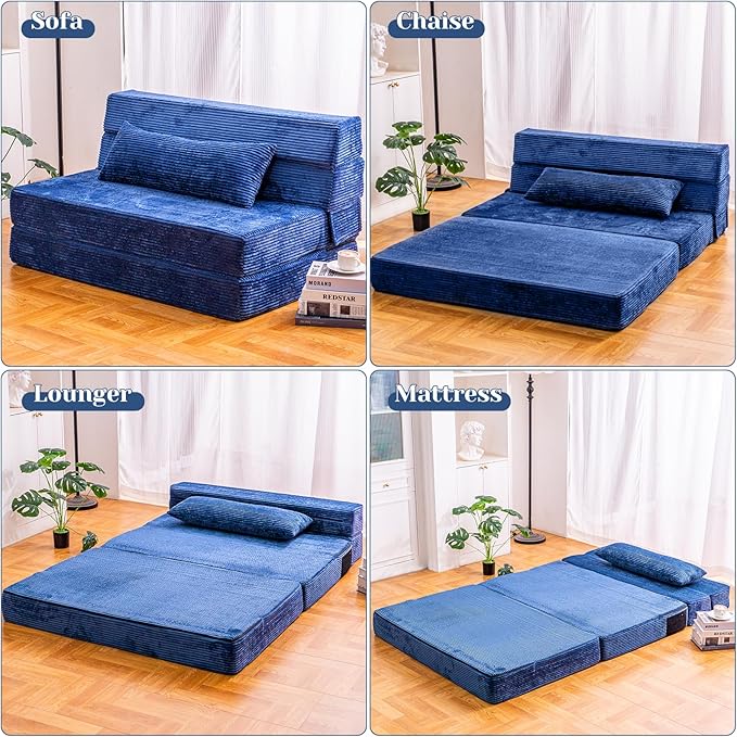 Folding Sofa Bed, Convertible Sleeper Chair - Image 4