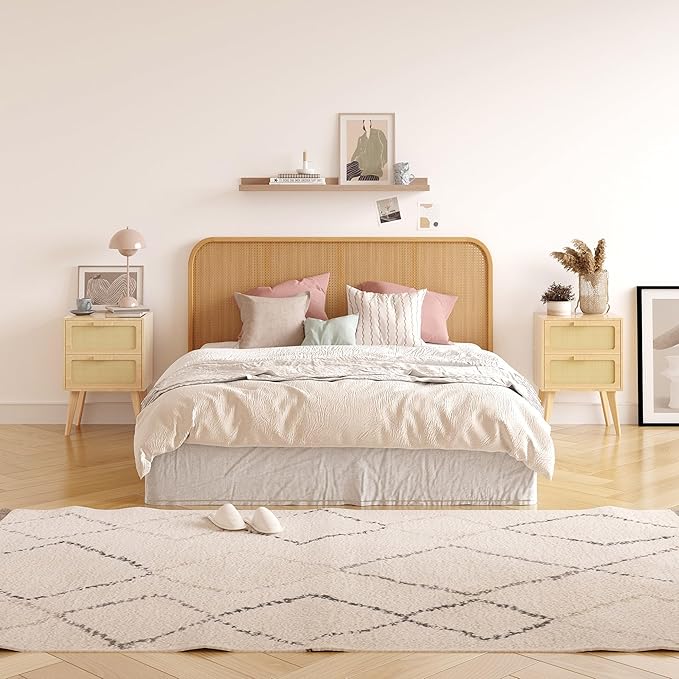 Rattan Nightstand, Boho Bedside - Image 4