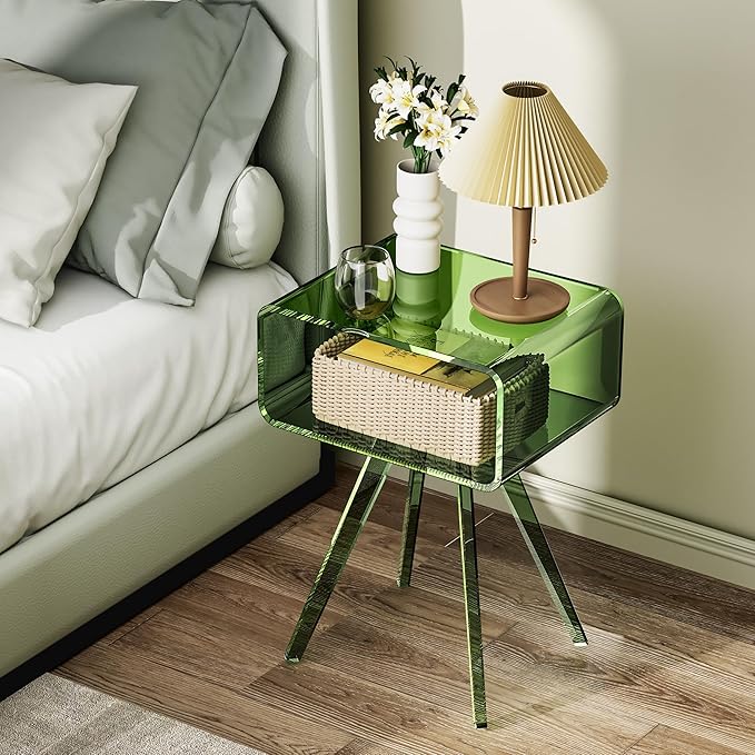 Acrylic Side Table, Acrylic Nightstand Bedside Table - Image 5
