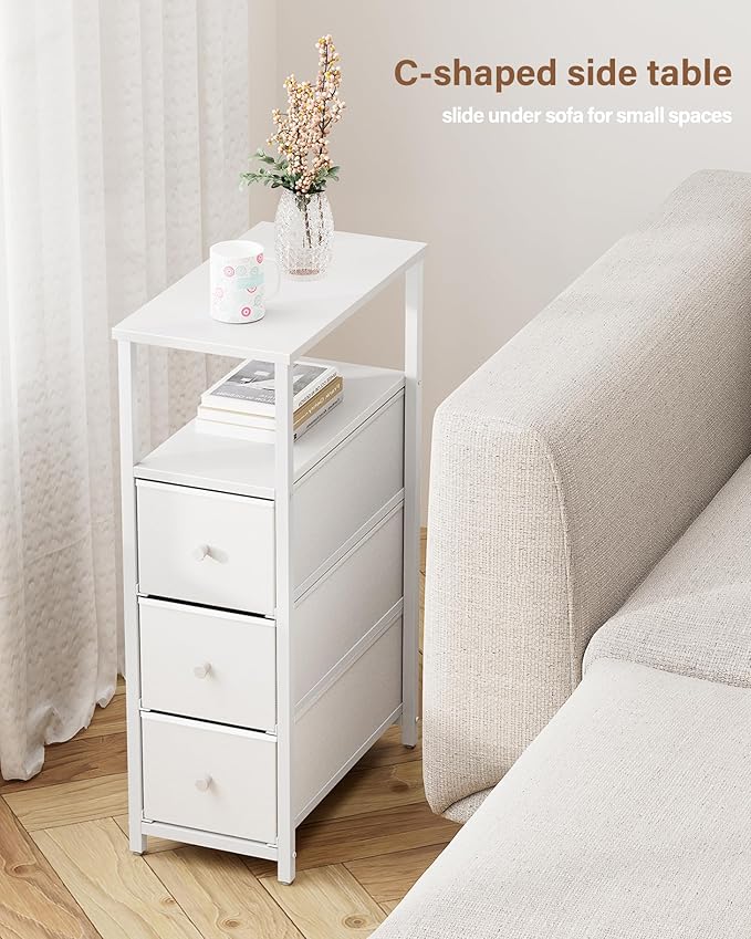 TUTOTAK Narrow Night Stand, Slim End Table, Tall Side Table - Image 4