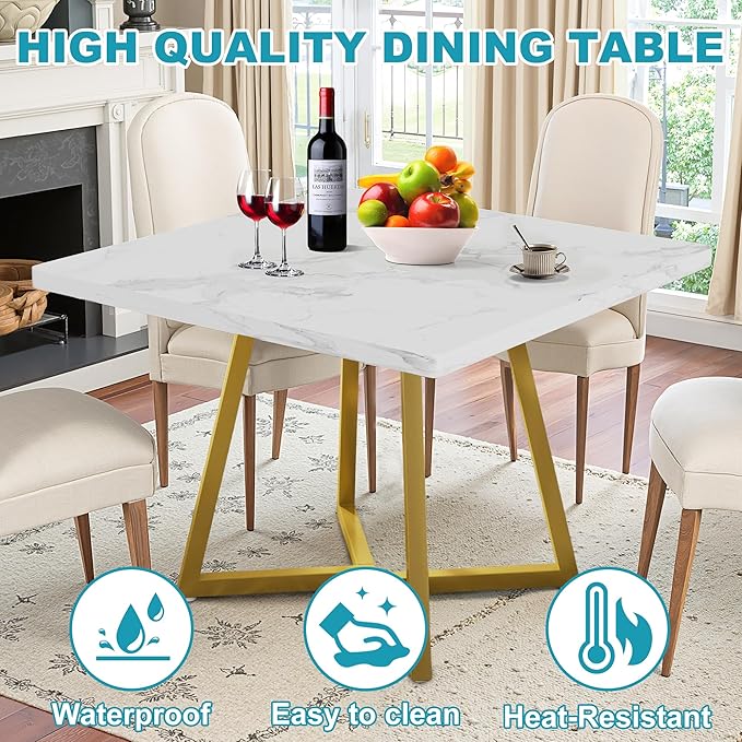 Square Dining Table for 2-4, 31.5" Small Dinner Table - Image 5