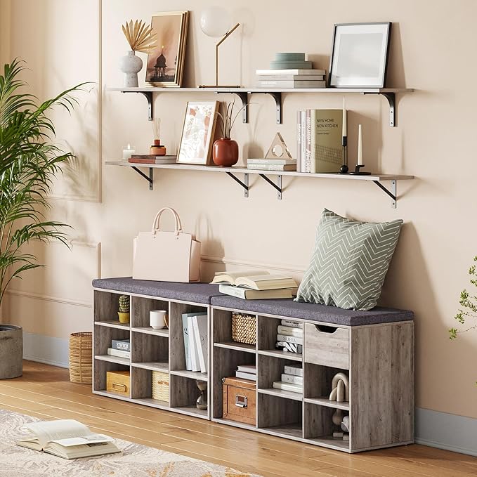DINZI LVJ Shoe Bench, Entryway Storage Bench - Image 2