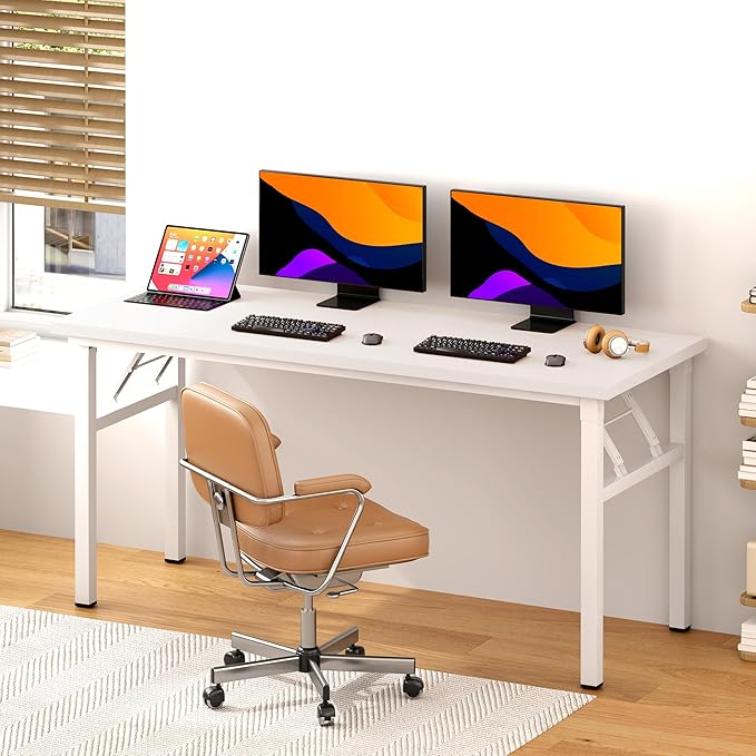 DlandHome Computer Desk 62 inches Office Desk Computer Table Study Writing Desk - Image 2