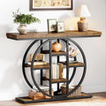 41" Console Table for Entryway, 4-Tier Industrial Narrow Wood Sofa Accent Tables by Celaform
