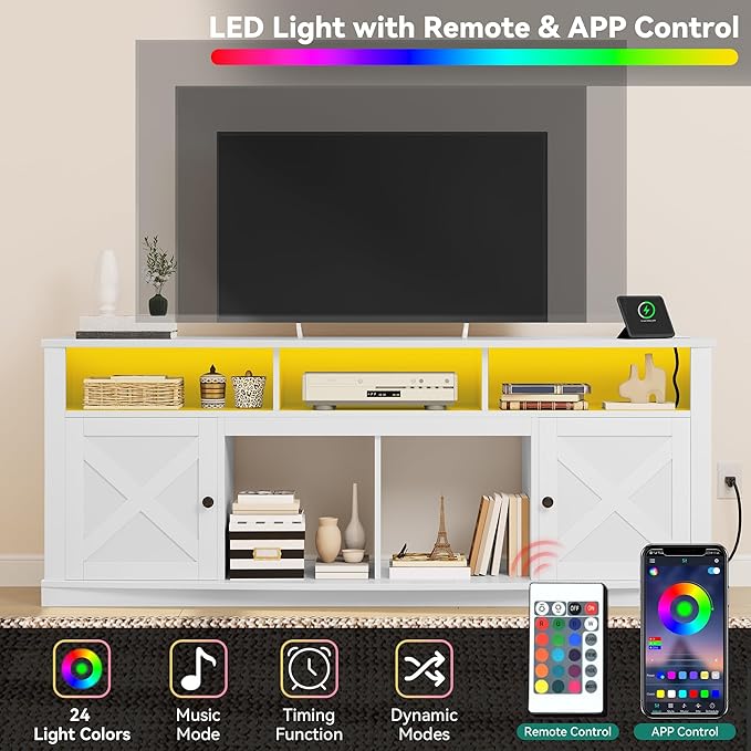 YITAHOME TV Stand for 75/80 Inch TV, Media Furniture TV Table - Image 6