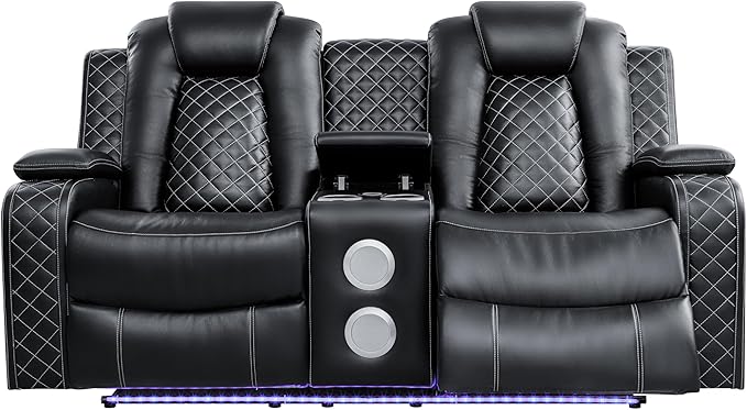 Ball & Cast Power Recliner Sofa Set Leather Reclining Sofa Set Living Room - Image 13