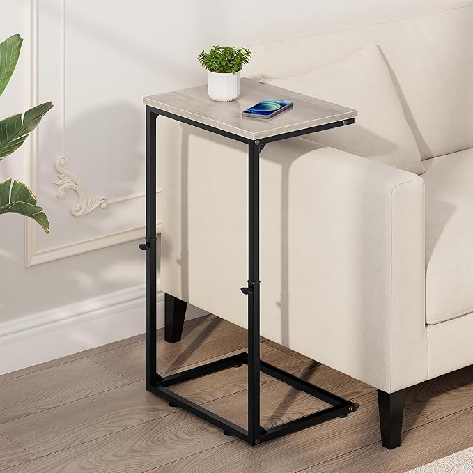 Vagusicc C Shaped End Table for Couch, 33.2'' Extra Tall C Table Adjustable - Image 8