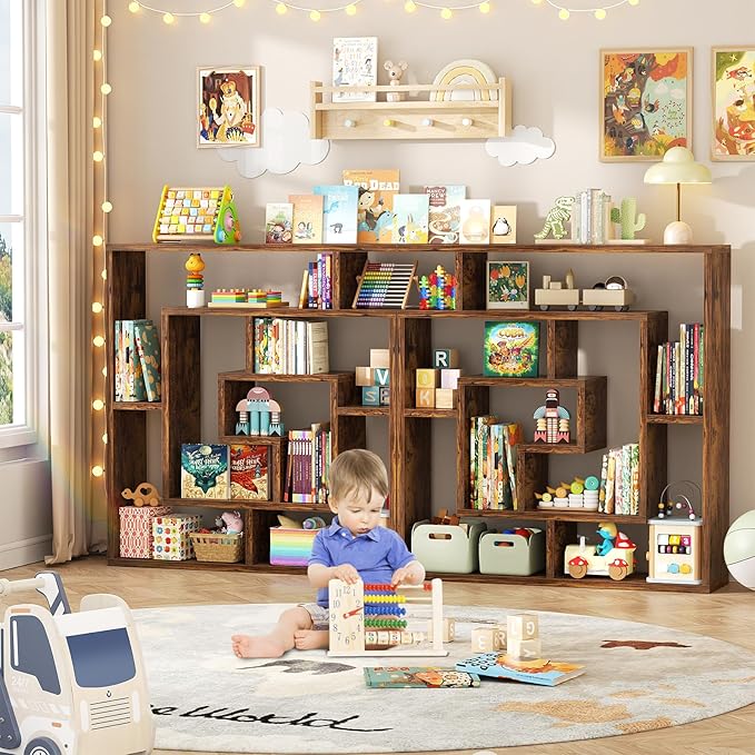 armocity 6 Tier Display Book Shelf Wall Mounted Bookshelf Freestanding - Image 7