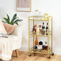 Bar Cart for The Home, 3-Tier Drink Cart on Wheels, Home Bar Serving Cart by MAHANCRIS