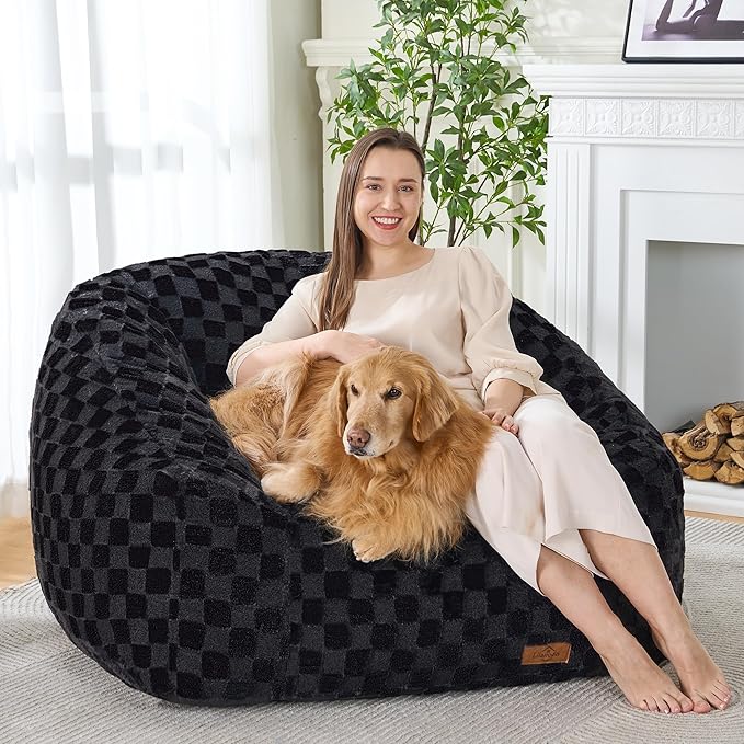 Bean Bag Chairs for Adults, Giant Beanbag Sofa Comfy Reading Chair, Oversized by Unknown
