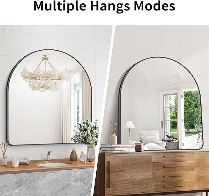 Arched Bathroom Mirror, Wall Mounted Mirror, Living Room, Vertically Hanging - Image 5