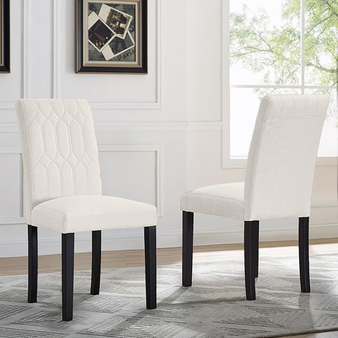 VECELO Upholstered Dining Chairs Set of 2, Modern Accent Parsons by VECELO