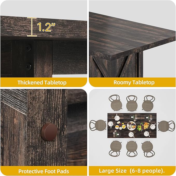 DWVO Farmhouse Large Dining Table - Image 4