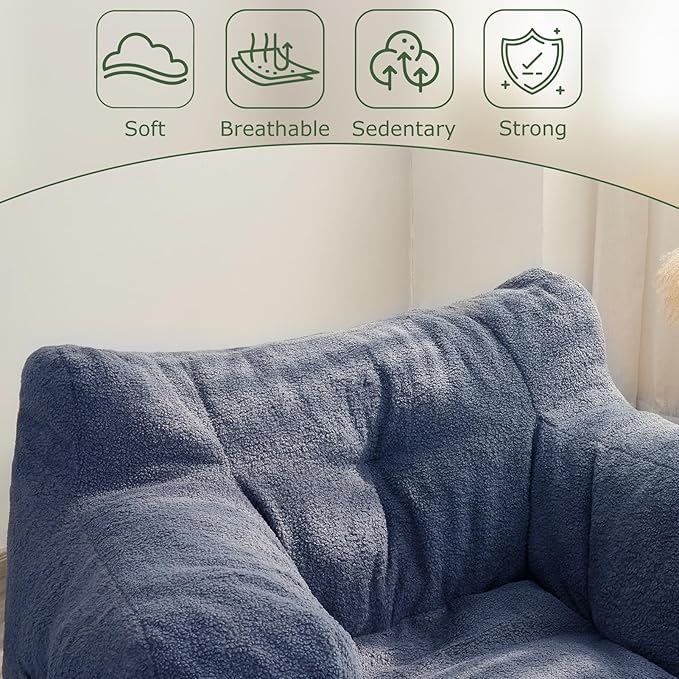 HIGOGOGO Giant Bean Bag Chairs for Adults, Big Comfy Chair Sofa for Bedroom - Image 3