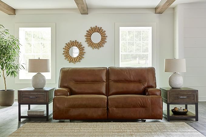 Signature Design by Ashley Francesca Modern Tufted Leather 2 Seat Power - Image 2