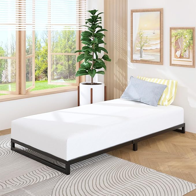 6 Inch Twin Size Bed Frames Heavy Duty Metal Twin Platform Bed Frame No Box - Image 7