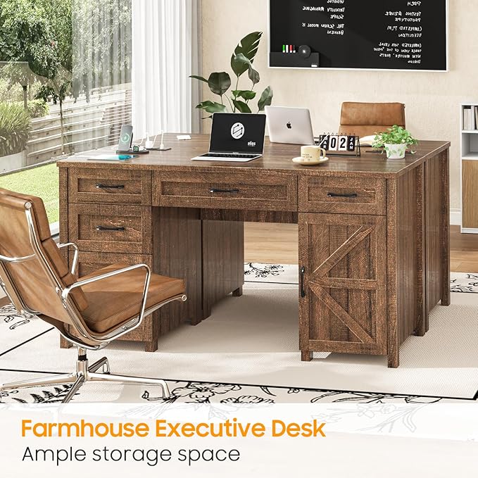 Farmhouse 61'' Executive Desk - Image 6