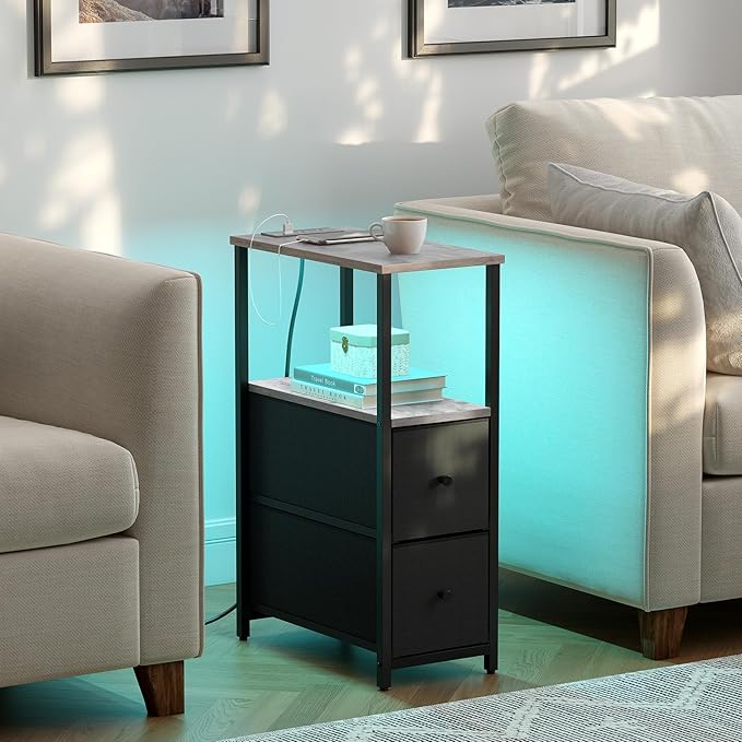 TUTOTAK Small Narrow LED End Table - Image 2