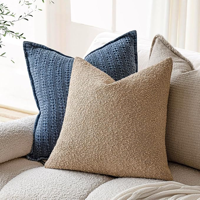 Foindtower Set of 2, Decorative Textured Boucle Throw Pillow Covers Accent - Image 5