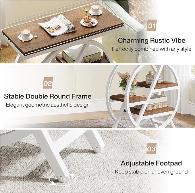 Tribesigns End Table for Living Room, 3-Tier Narrow Side Table - Image 7