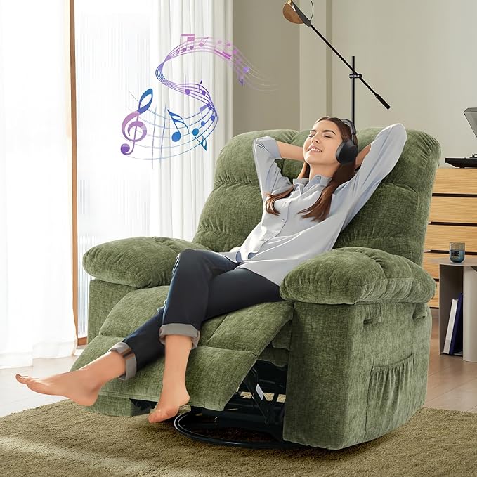 Rocking Recliner Chair, 360° Swivel Rocker Chair - Image 9