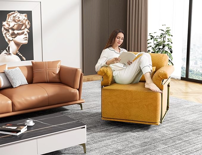KEIKI Modern Comfy Swivel Accent Reading Chair - Image 5