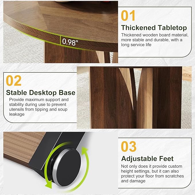 NicBex 39 Inch Round Dining Table - Image 3
