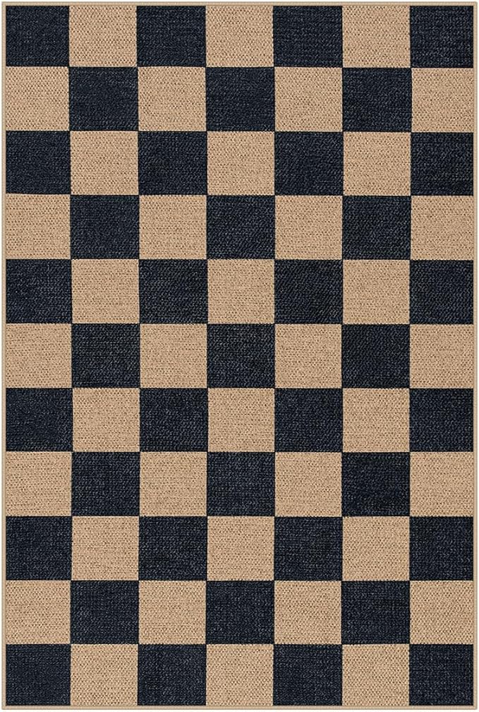 Lahome Checkered Easy Jute 2x3 Rug, Small Entryway Rug Non Slip Kitchen Front - Image 8