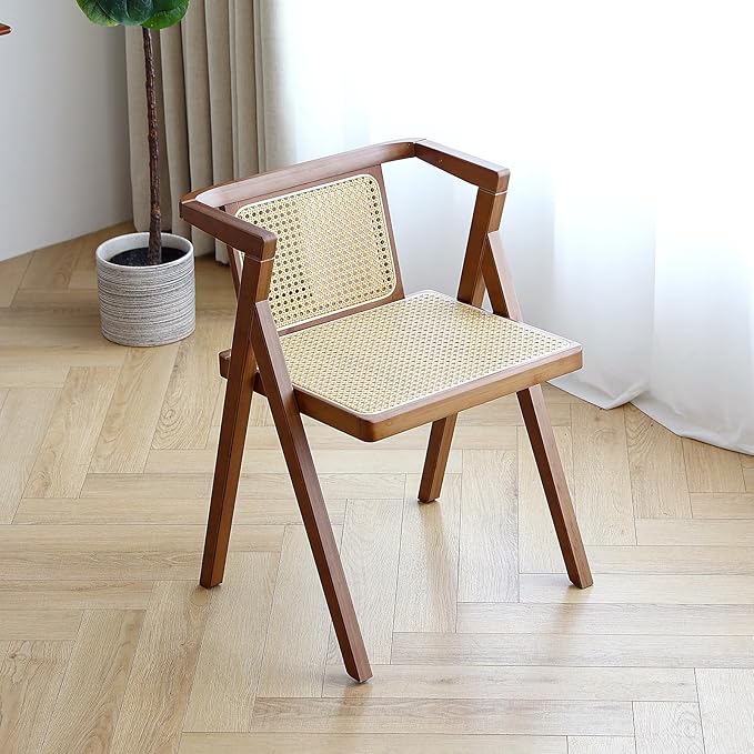Rattan Dining Chair, Mid-Century Accent Armchair, Wicker Chair, Outdoor Bamboo by Furlide