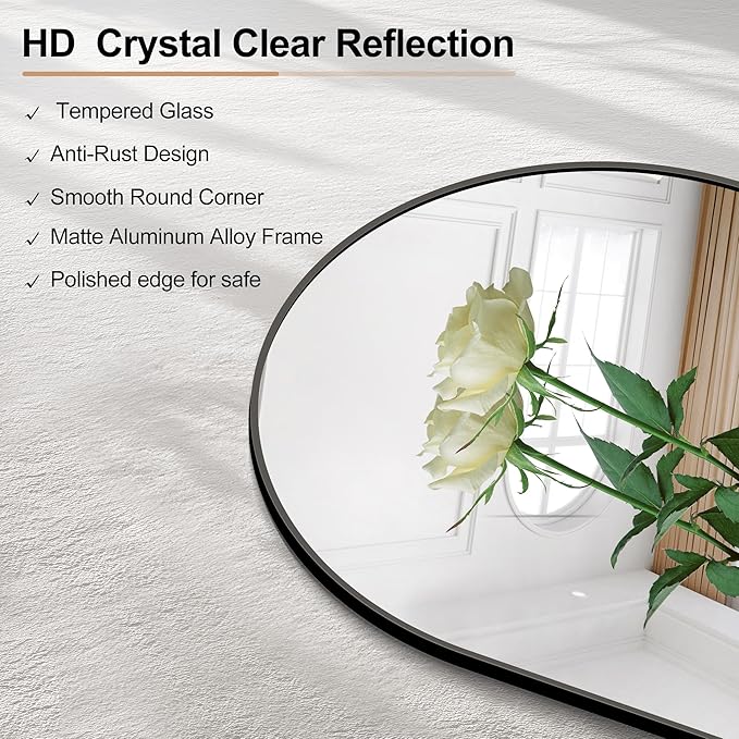 Arched Bathroom Mirror, Wall Mounted Mirror, Living Room, Hanging or Leaning - Image 3