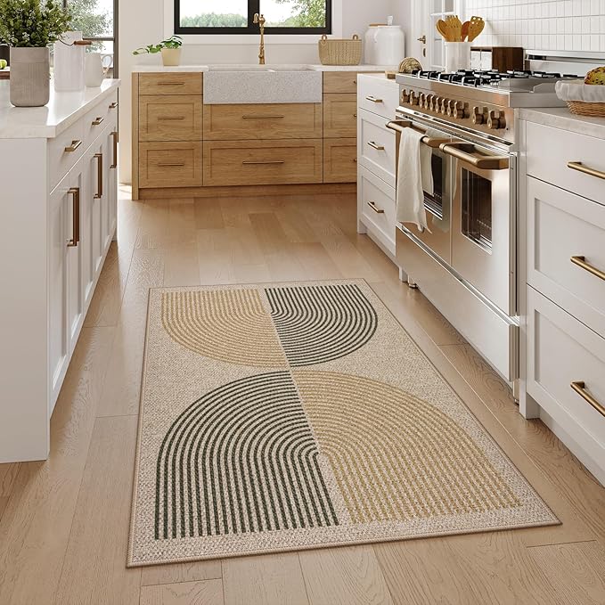 Lahome Rainbow Front Door Mat, Farmhouse Neutral Non Slip Non Shedding - Image 6