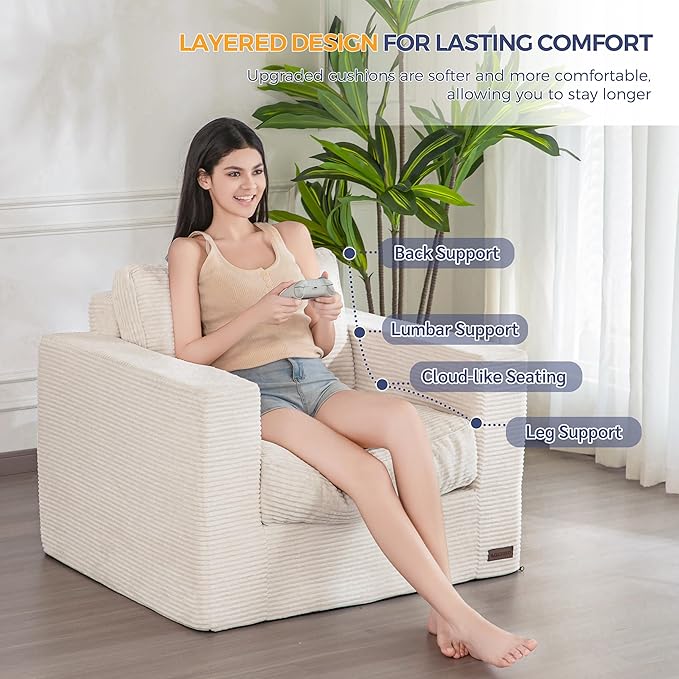 MAXYOYO Living Room Chair for Adults, Upholstered Floor Sofa - Image 9